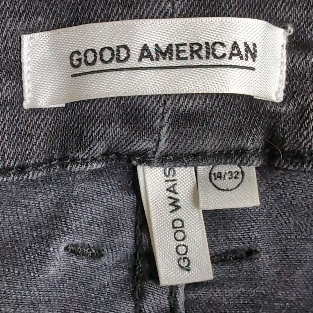 Good American size 14/32 Black Good Waist Skinny Jeans with Rhinestone BAD - Picture 4 of 13